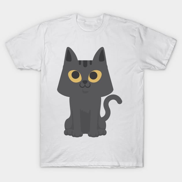Cute Grey Cat Sitting T-Shirt by Tee Love Co. 